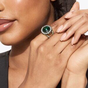 NEW Kurt Geiger London Small Octavia Ring Green Gold